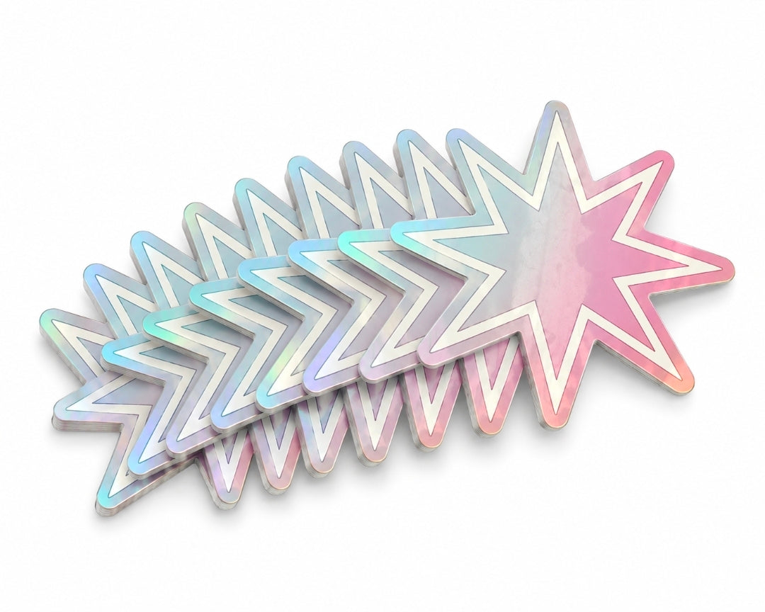 Pre-Order: DownShift Holographic Star Sticker 10 Pack