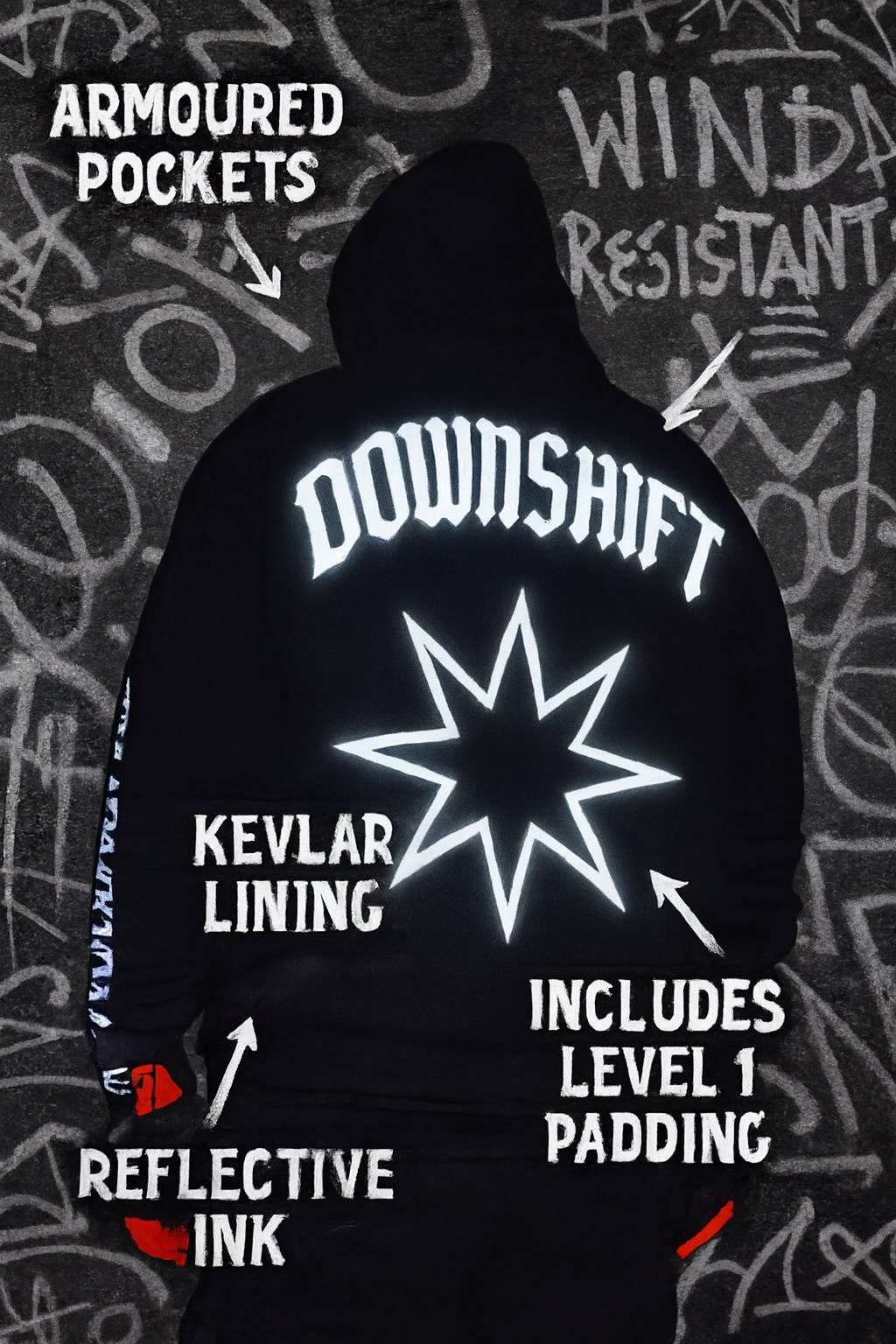 DownShift "Nightshift" Armoured Hoodie -G1 V1